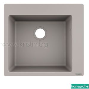 Гранитна кухненска мивка Hansgrohe Silicatec S51 S510-U450, бетоново сиво