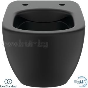 Пакет GEBERIT Duofix Delta 50, черна конзолна тоалетна чиния Tesi Rimless Silk Black, с бутон черен мат