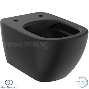 Пакет GEBERIT Duofix Delta 50, черна конзолна тоалетна чиния Tesi Rimless Silk Black, с бутон черен мат