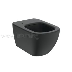 Пакет GEBERIT Duofix Delta 50, черна конзолна тоалетна чиния Tesi Aquablade Silk Black, с бутон черен мат