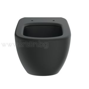 Пакет GEBERIT Duofix Delta 50, черна конзолна тоалетна чиния Tesi Aquablade Silk Black, с бутон черен мат