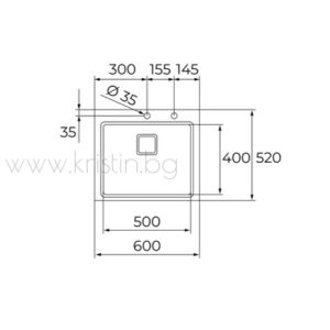 Кухненска мивка Teka PureLIne  Zenit  RS15 1C 50 x 40 