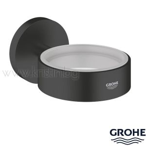 Поставка за сапун или чаша Grohe Essentials черен мат