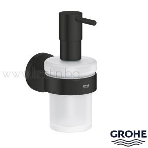Дозатор за течен сапун Grohe Essentials черен мат, без държач