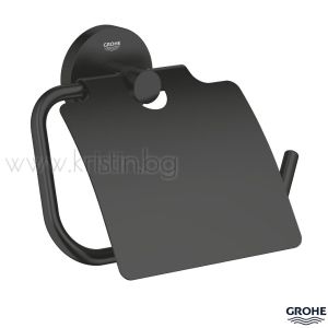 Поставка за тоалетна хартия, Grohe Essentials черен мат