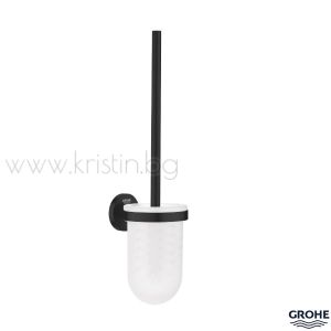 Четка за тоалетна чиния Grohe Essentials черен мат