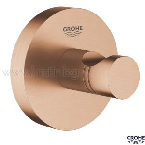 Единична закачалка за халат Grohe Essentials, в цвят Brushed Warm Sunset