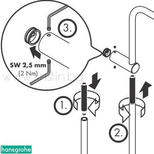 Удължител за душ система Hansgrohe, черен мат