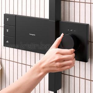 Термостатна душ система Hansgrohe Raindance Alive Q 1 Jet, черен мат