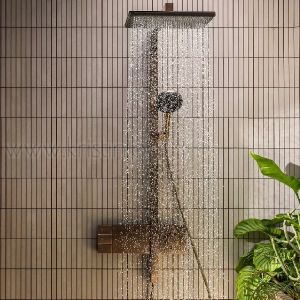 Термостатна душ система Hansgrohe Raindance Alive Q 1 Jet, матиран бронз