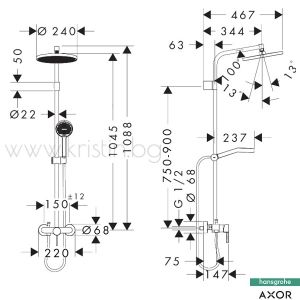 Душ система Hansgrohe Activera S240 1 jet, с едноръкохватков смесител