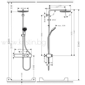 Душ система Hansgrohe Pulsify 260 1 Jet, черен мат 
