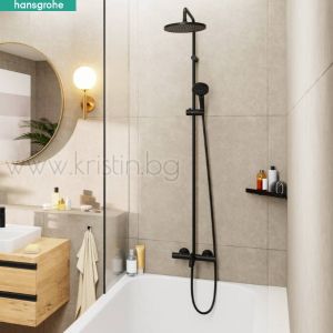 Душ система Hansgrohe Vernis Blend 200 1Jet, черен мат, за монтаж над вана