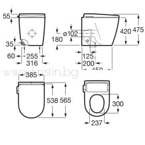 Стояща тоалетна чиния  Roca Avant In Tank, външно свързване 