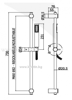 Тръбно окачване Stick New zsal150cr shema Paffoni