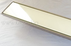 Линеен сифон Inox Style стъклен 485 мм бял   