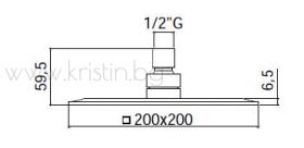 Квадратна душ пита 200 мм, Hawai ZSOF095CR Paffoni