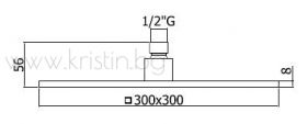 Квадратна душ пита 300 мм, Syncro King ZSOF078CR Paffoni