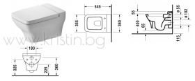 Duravit Puravita  висяща тоалетна чиния  комплект с капак с плавно затваряне 
