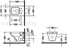 Duravit Durastyle  висяща тоалетна чиния  комплект с капак с плавно затваряне 