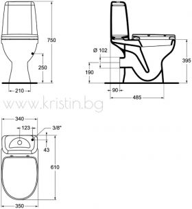 Моноблок Korona Elegance  W901301 хоризонтално оттичане