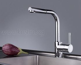 Смесител за кухня Ares, хром, с изтеглящ се душ