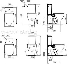 Моноблок Tesi Ideal Standard Aquablade