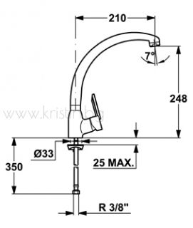 Смесител за кухня Teka MF- 2 Project  хром, висок