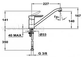 Смесител за кухня Teka MF- 2 Project  хром, висок