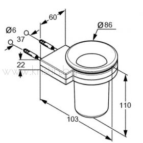 Kludi A-Xes 4897505, чаша за четки с държач