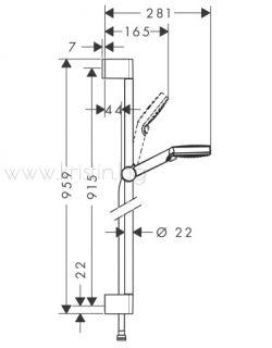 Hansgrohe Crometta Vario, тръбно окачване 90 см
