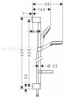 Hansgrohe Crometta Vario, тръбно окачване 65 см