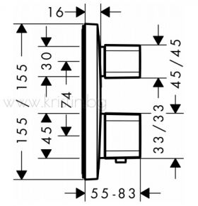 Hansgrohe Metris 15708000, термостат за вграждане