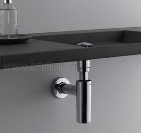 Сифон за мивка с овално тяло Alcaplast, хром 