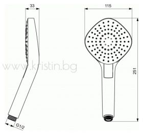 Ръчен душ Evo Diamond 115 мм