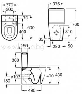 Моноблок Roca Inspira Round 600 мм, Compact