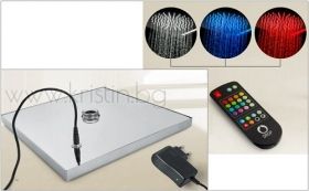 Квадратна душ пита с хромотерапия, Magik led 26х26 см