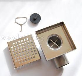 Подов сифон  Inox Style 10х10 см, квадрати