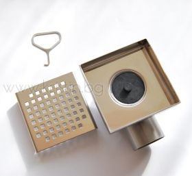 Подов сифон  Inox Style 10х10 см, квадрати