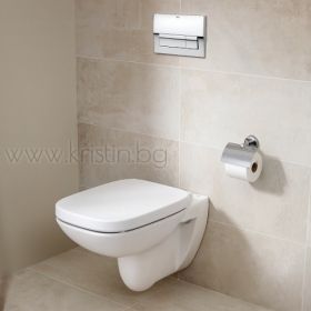 Конзолна тоалетна чиния Roca Debba Square Rimless, комплект със структура за вграждане Active с двоен бутон хром