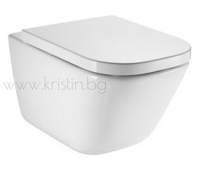 Комплект Roca The Gap 4 в 1- структура за вграждане Duplo WC, конзолна тоалетна чиния с капак с плавно затваряне и бутон хром
