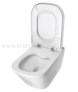 Комплект Roca The Gap 4 в 1- структура за вграждане Duplo WC, конзолна тоалетна чиния с капак с плавно затваряне и бутон хром