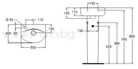 Мивка Connect ARC 35 см Е791401 Ideal Standard