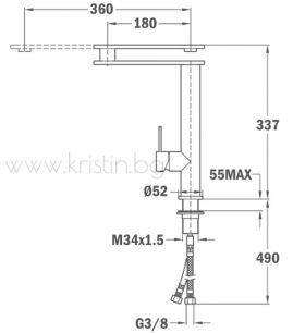 Смесител за кухня INX 918 inox, с висок въртящ се чучур