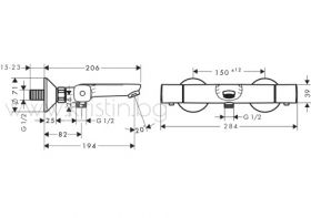 Hansgrohe Ecostat Universal, термостатен смесител за душ/вана 